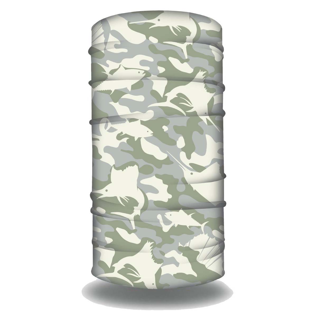 Bluefin Seamless UV Protective Face Shield & Neck Gaiter - Fish Camo Grey