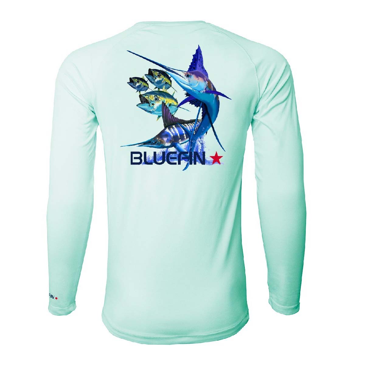Bluefin Second Skin Long Sleeve Top Solar UV Protective Fishing Tee - Medium Fish Set Aqua
