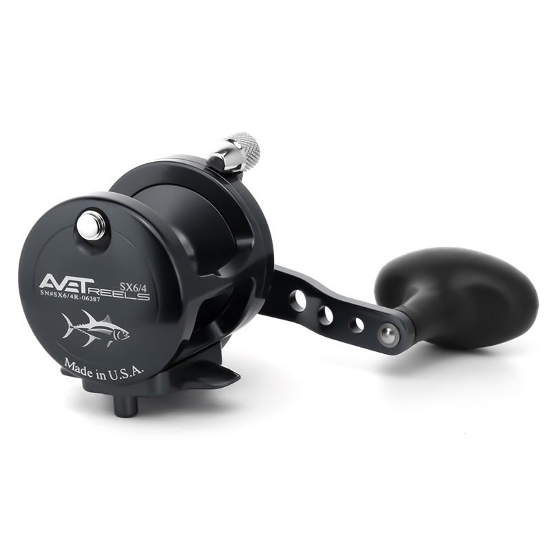 Avet G2 SX 6/4 Two Speed Fishing Reel - No Glide Plate - Black Right Hand