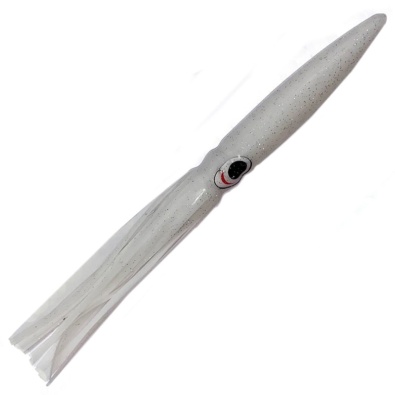 Braid Bulbhead Squid - 9" White Glitter