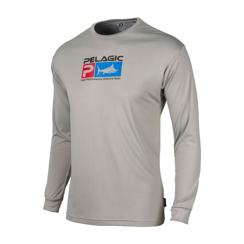 Pelagic Aquatek Performance UV Fishing Shirt - Grey Medium