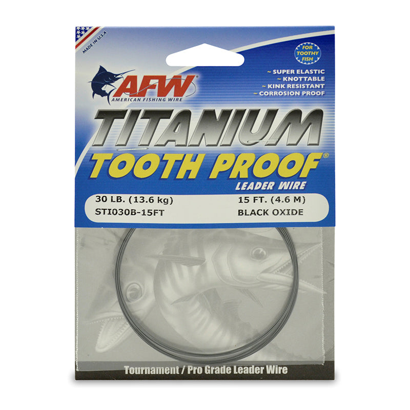 AFW Titanium Tooth Proof Single Strand Leader Wire 15'