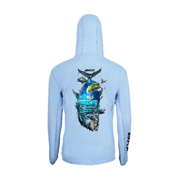BKK Long Sleeve Performance UV Fishing Shirt with Hood