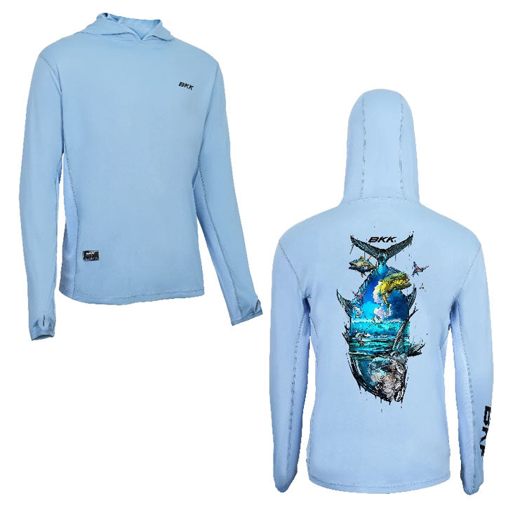 BKK Long Sleeve Performance UV Fishing Shirt with Hood