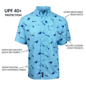 Bluefin Printed Sea Short Sleeve UV Protective Performance Sport Shirt