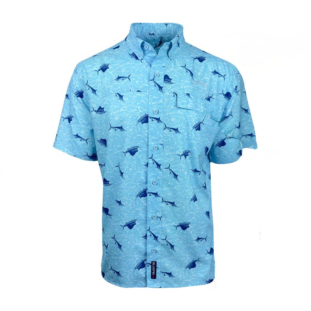Bluefin Printed Sea Short Sleeve UV Protective Performance Sport Shirt