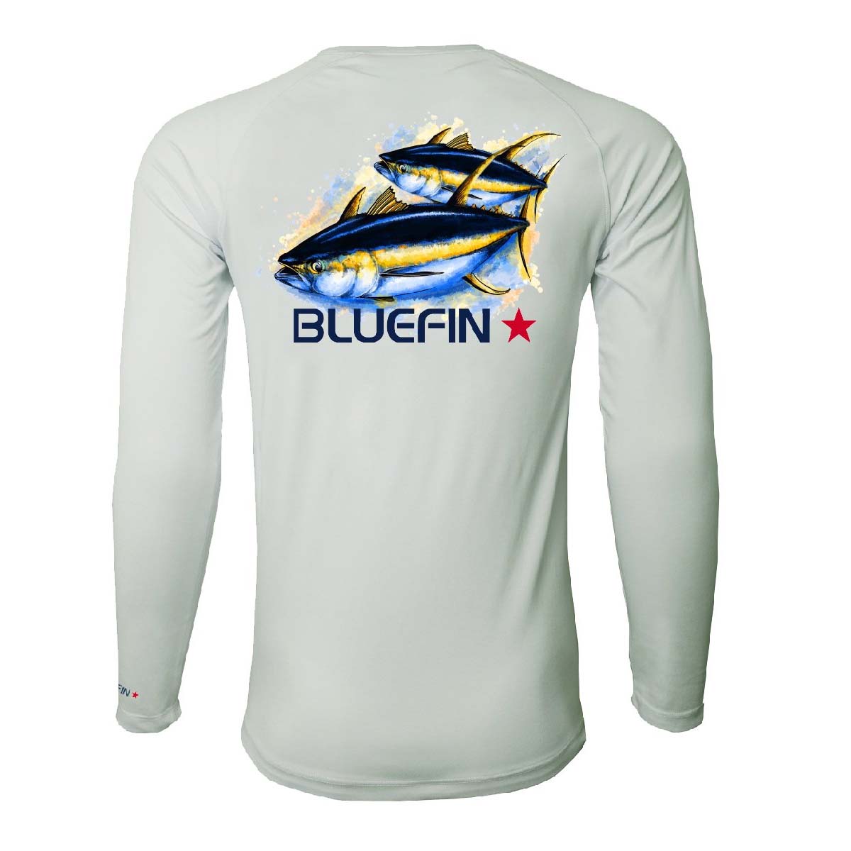Bluefin Second Skin Long Sleeve Top Solar UV Protective Fishing Tee - Medium Yellowfin Tuna Grey