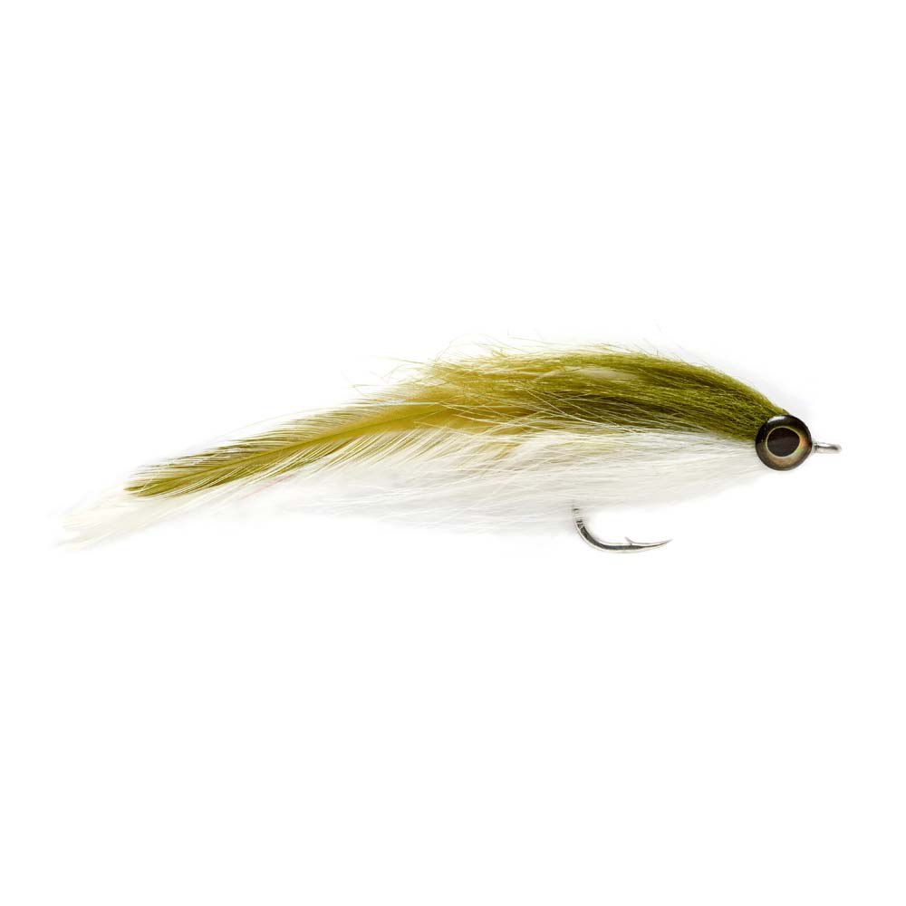 Fulling Mill T2 Brushy Fly - 4/0 Olive and White