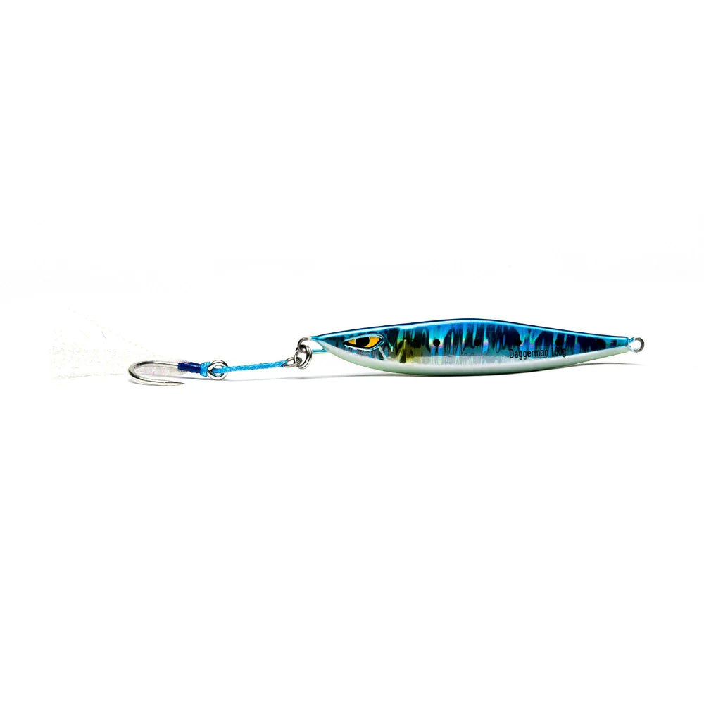 Mustad Daggerman Jigs - 100g Blue Sardine