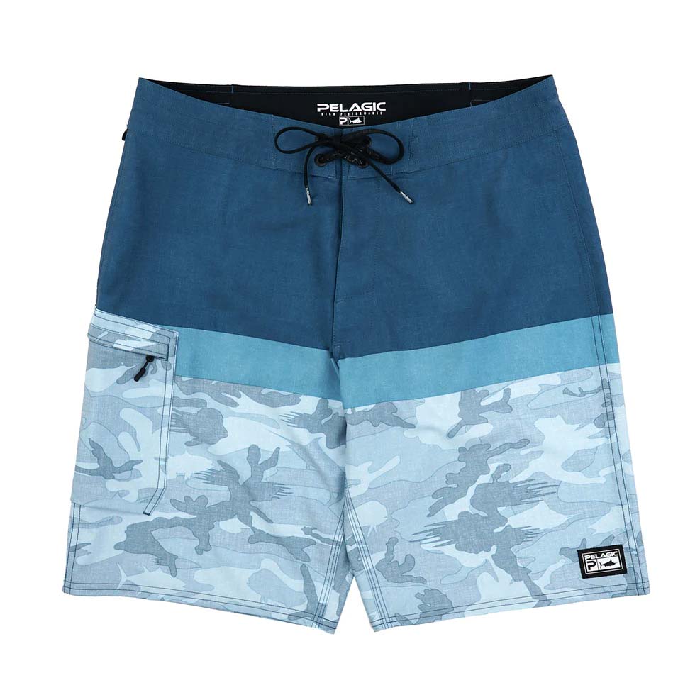 Pelagic Blue Water Camo Fishing Shorts - Rok Max
