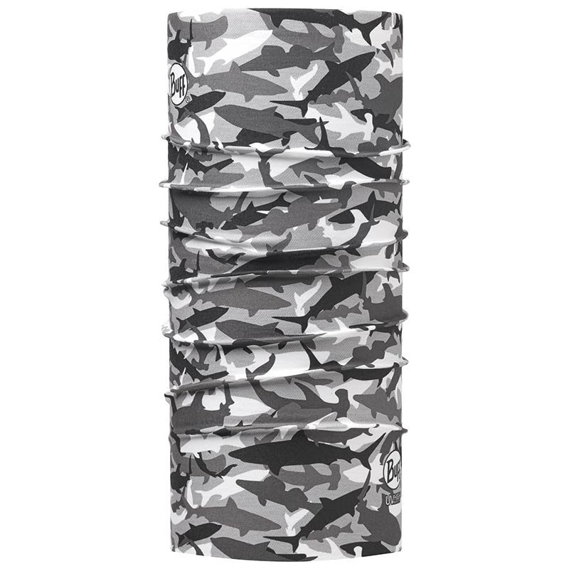 Buff Coolnet UV+ Sun Protection Headwear - Hi UV Pro Shark Camo Grey