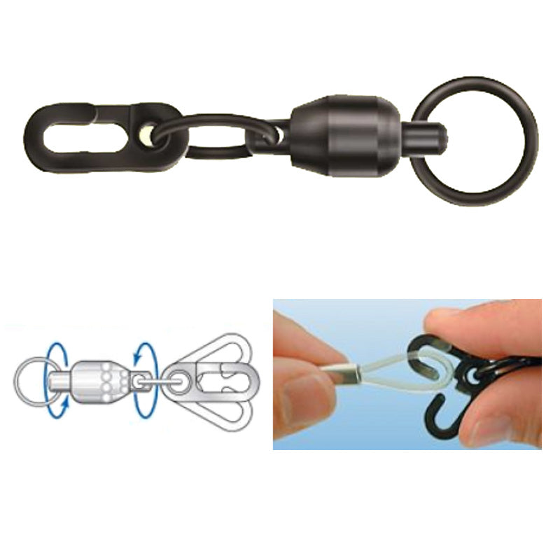 Momoi Diamond Escape-Proof Ball Bearing Snap Swivel