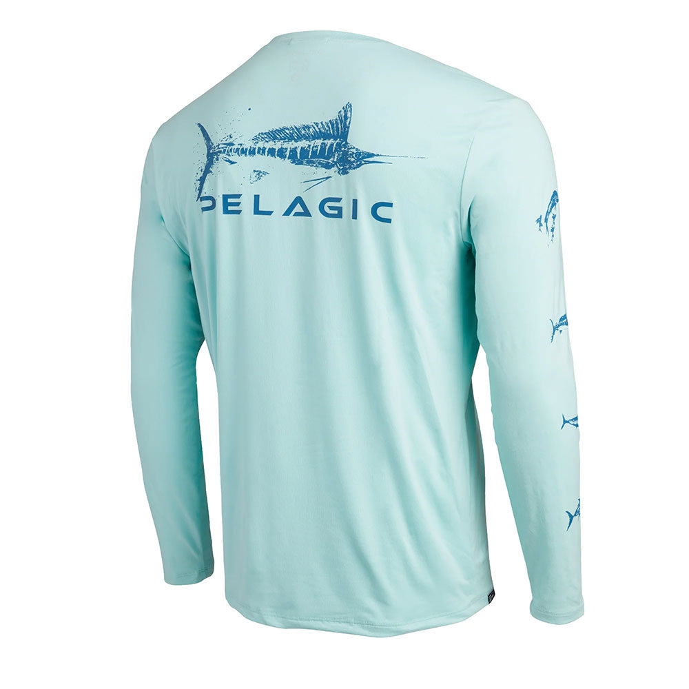 Pelagic Stratos Gyotaku Marlin UV Protection Fishing Top - Rok Max