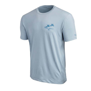 Pelagic Stratos Gyotaku Marlin Short Sleeve Performance T-Shirt - Slate / Medium
