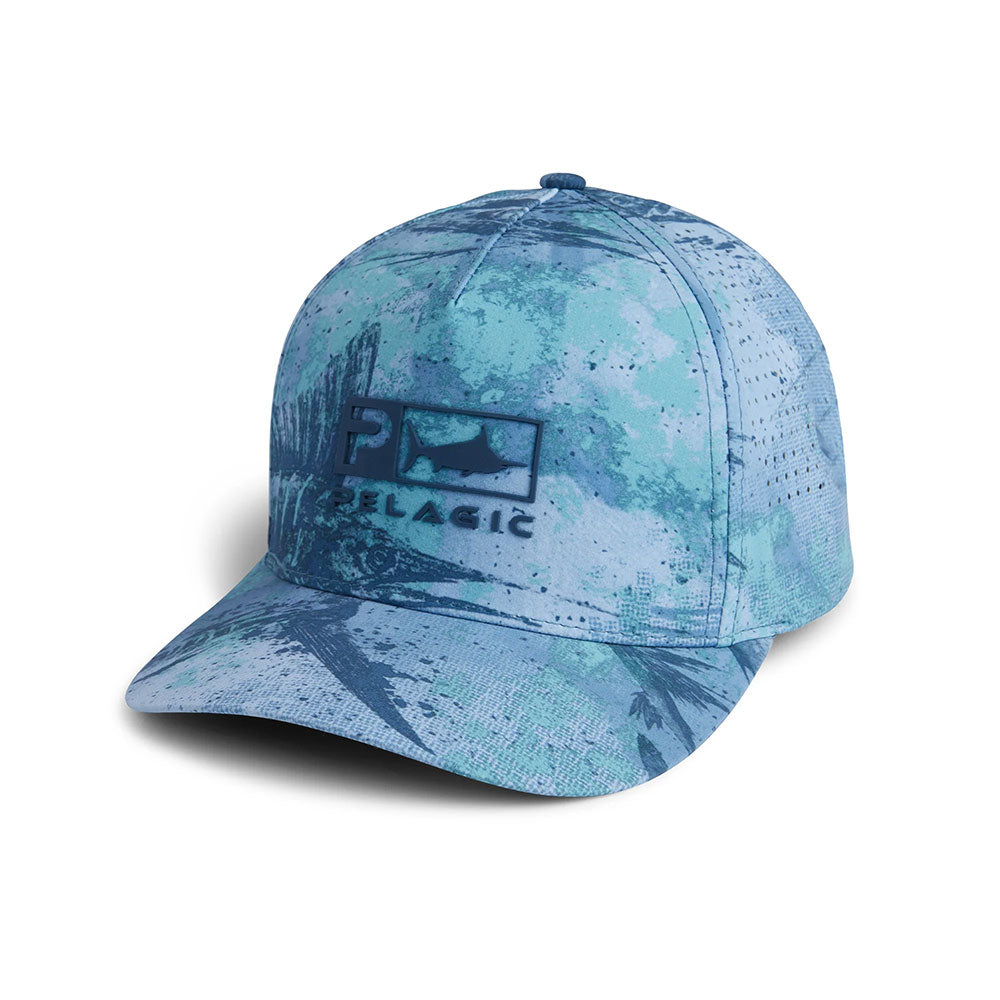 Pelagic Terminal Gyotaku Performance Trucker Cap / Hat - Blue