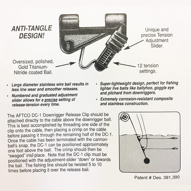 AFTCO Goldfinger Downrigger Release Clip