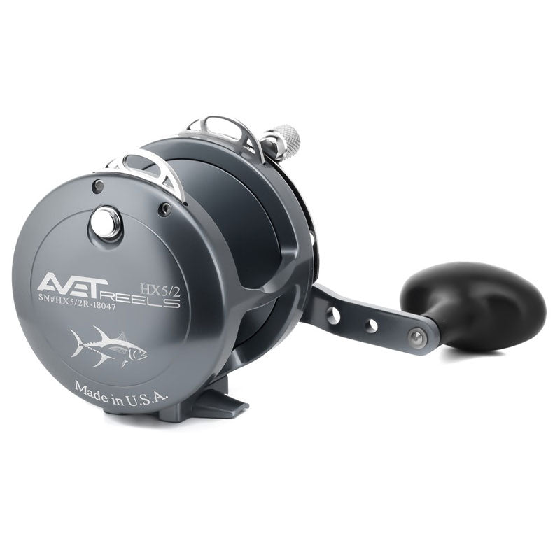 Avet HX 5/2 Two-speed Fishing Reel, Gunmetal Grey Right Hand