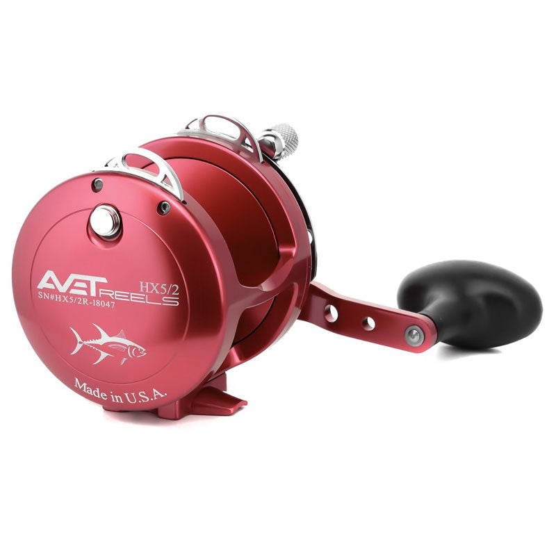 Avet HX 5/2 Two-speed Fishing Reel, Red Right Hand