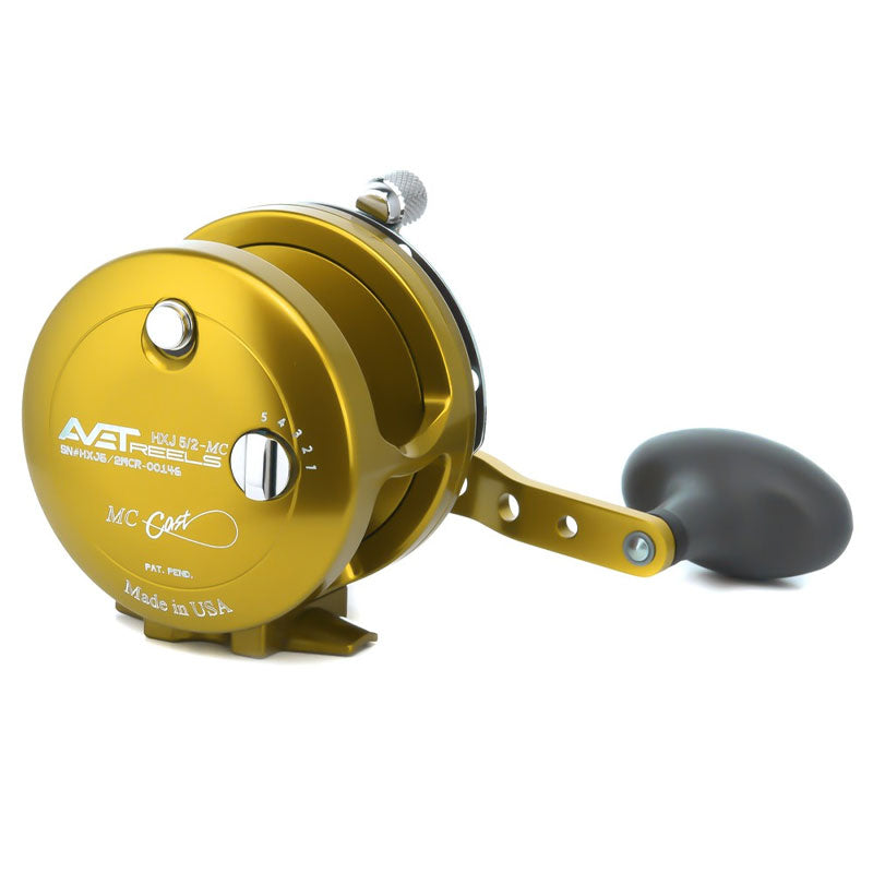 Avet HXJ 5/2 Two Speed Magic Cast Fishing Reel - Gold Right Hand