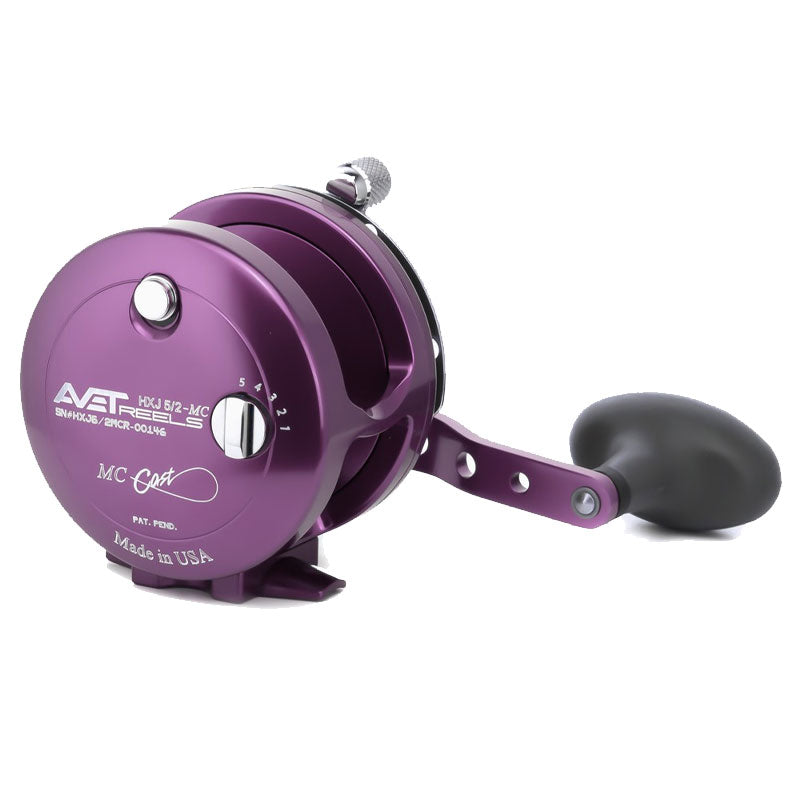 Avet HXJ 5/2 Two Speed Magic Cast Fishing Reel - Purple Right Hand