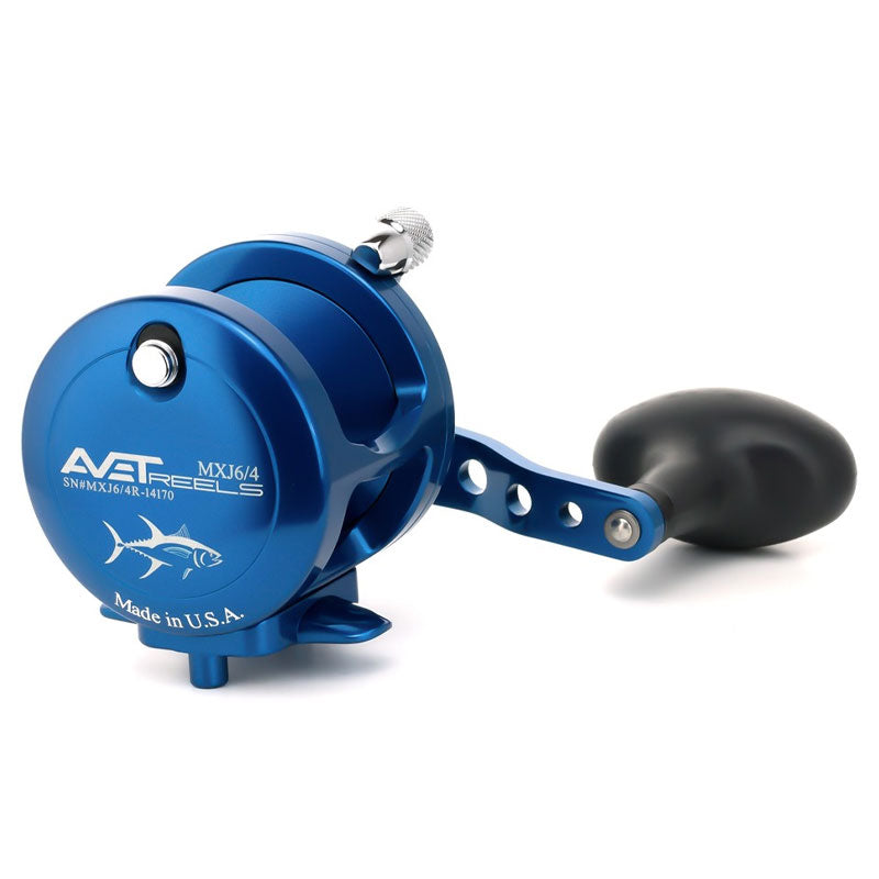Avet G2 MXJ 6/4 Two Speed Fishing Reel - No Glide Plate - Blue Right Hand