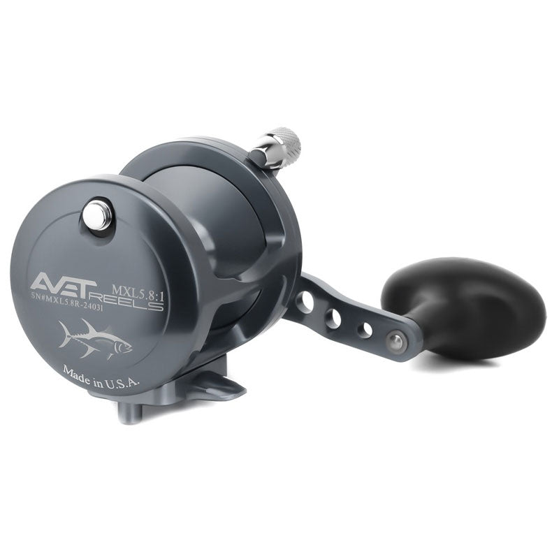 Avet G2 MXL 5.8 Fishing Reel - No Glide Plate - Gunmetal Grey Right Hand