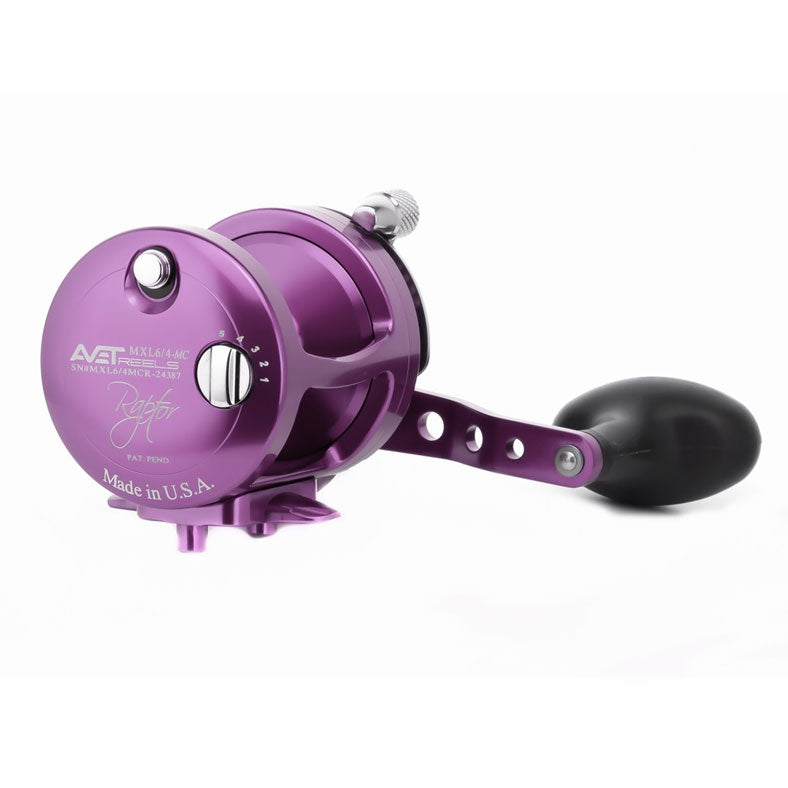 Avet MXL 6/4 Raptor Classic Two-Speed Fishing Reel - Purple Right Hand