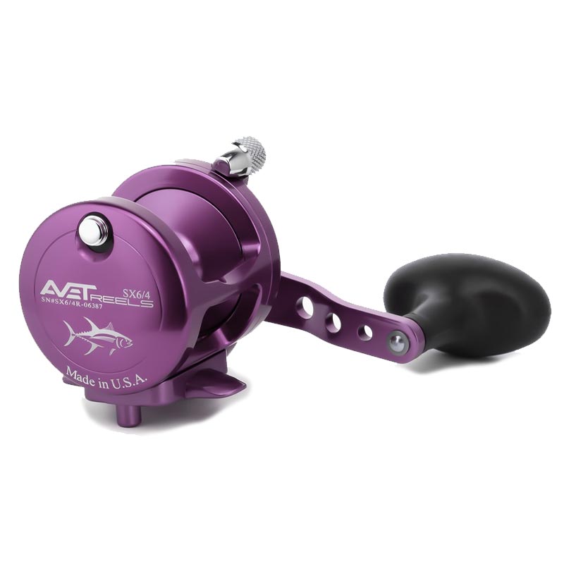 Avet G2 SX 6/4 Two Speed Fishing Reel - No Glide Plate - Purple Right Hand