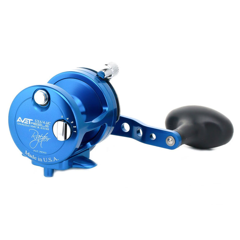 Avet SX Raptor 6/4 Two-Speed Fishing Reel - Blue Right Hand