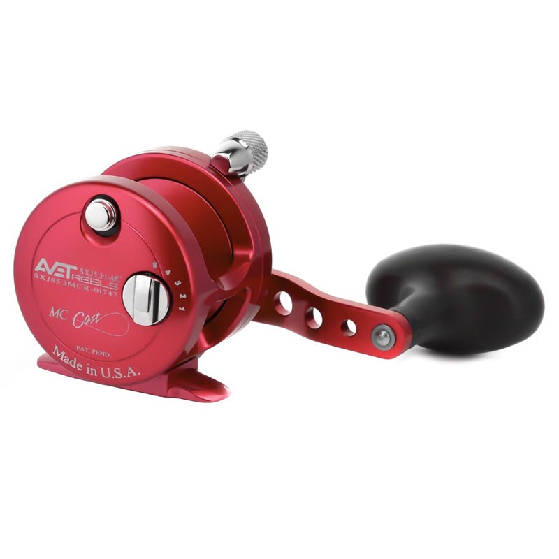 Avet G2 SXJ 5.3 (Narrow Spool) Magic Cast Fishing Reel - No Glide Plate - Red Right Hand