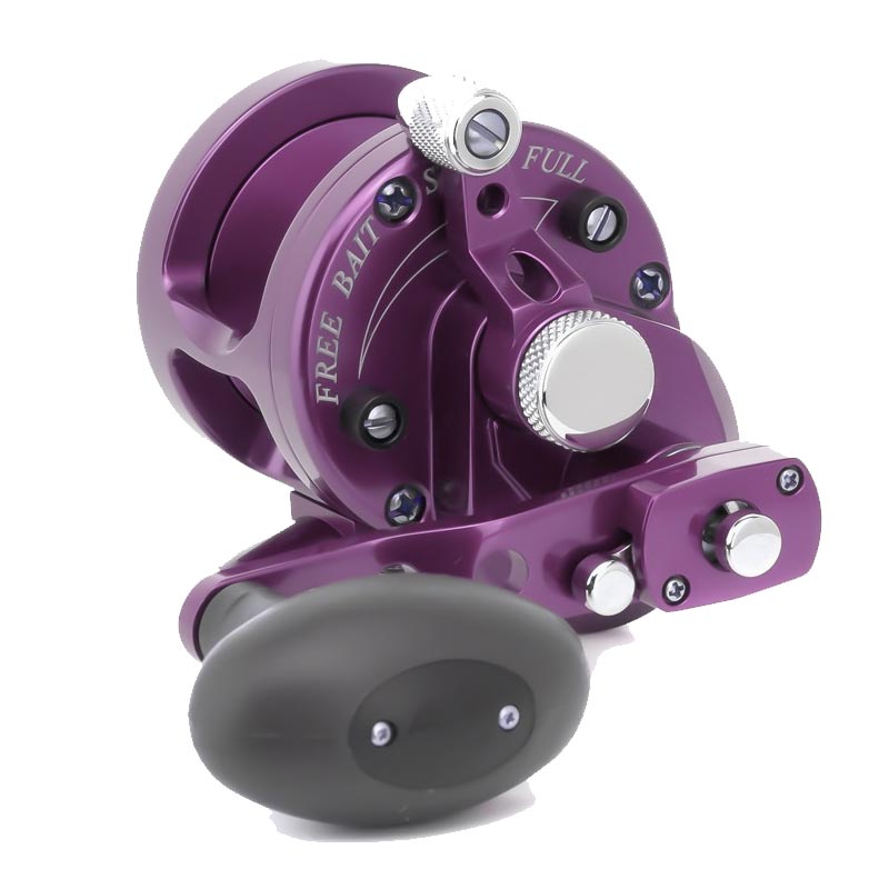 Avet G2 SXJ 6/4 (Narrow Spool) Two-Speed Fishing Reel - No Glide Plate - Purple Right Hand