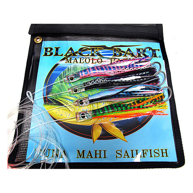 Bimini Lures Fishing Lure Set of 6 Trolling Saltwater Skirted Lures: 9 inch Rigged Lures and Black Bag Included. Catch Any Predatory Pelagic Fish in
