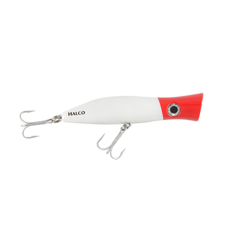 Halco Roosta Popper 135 Surface Lure - White Redhead