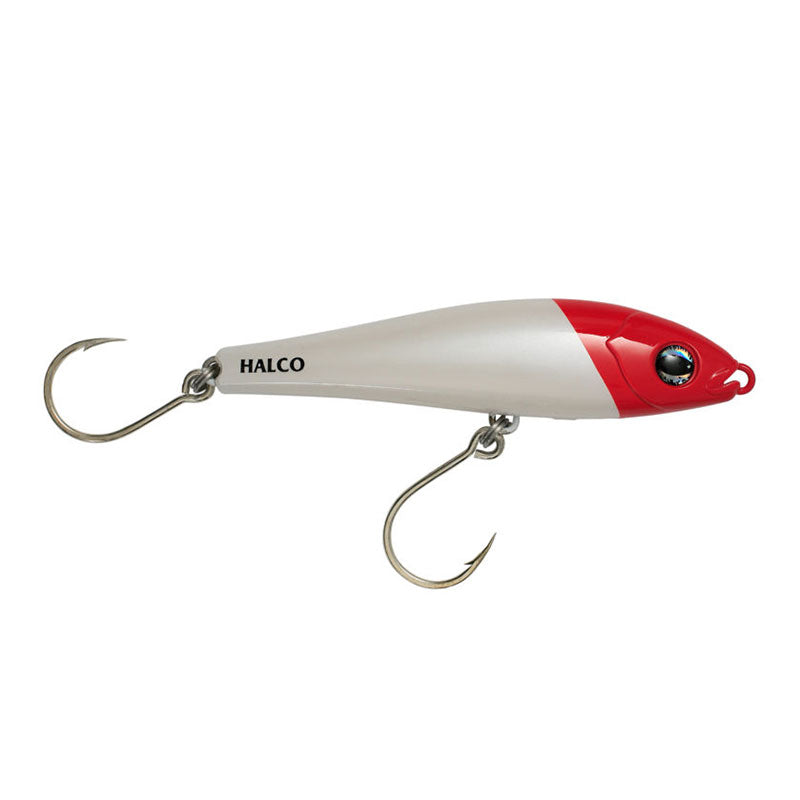 Halco Slidog Stickbait Lures - 150mm 85g White Redhead