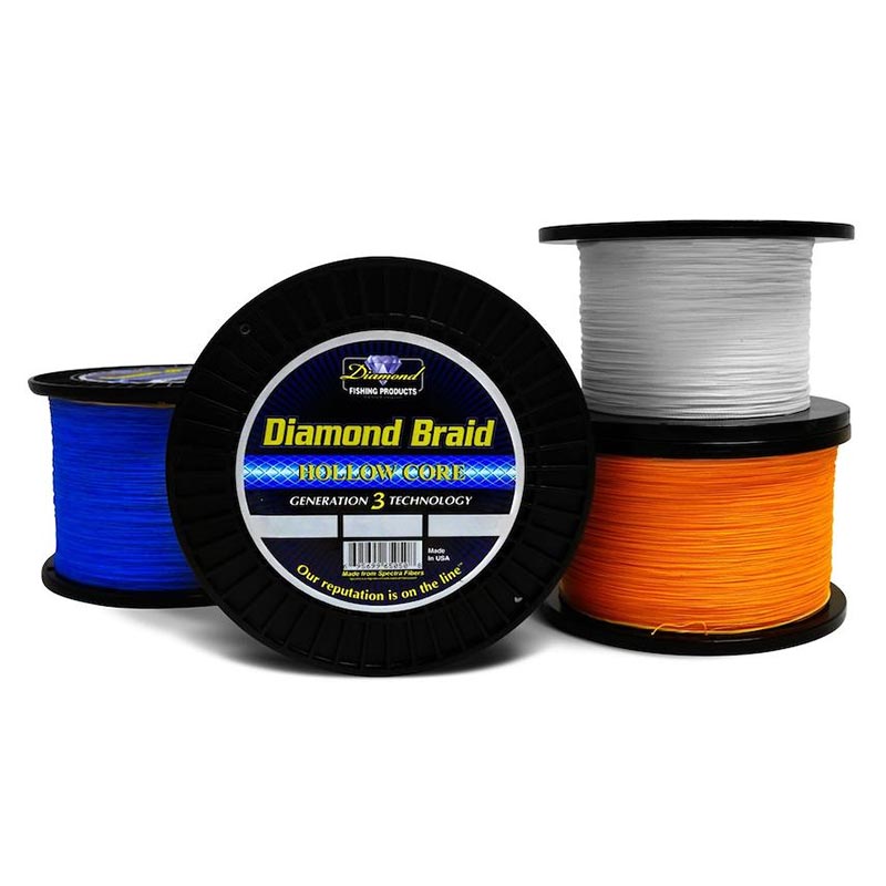 Momoi Diamond Gen 3 Hollow Core Braid Fishing Line, Orange 600yd 200lb