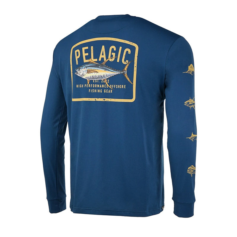 AMERICAMO™<br> Aquatek Icon Hooded Fishing Shirt PELAGIC, 40% OFF