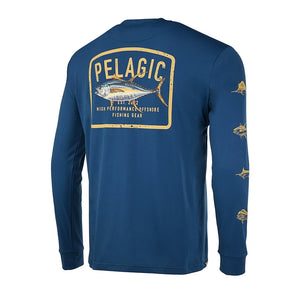 Pelagic Aquatek Game Fish Performance UV Fishing Shirt - Navy Medium