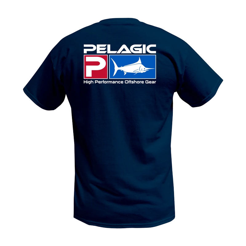 Pelagic Deluxe Logo Classic T-Shirt - Navy Medium