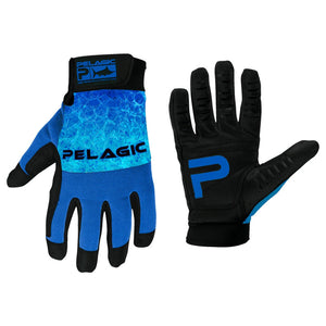 Pelagic End Game Pro Fishing Gloves - End Game Pro Gloves Dorado Blue L/XL