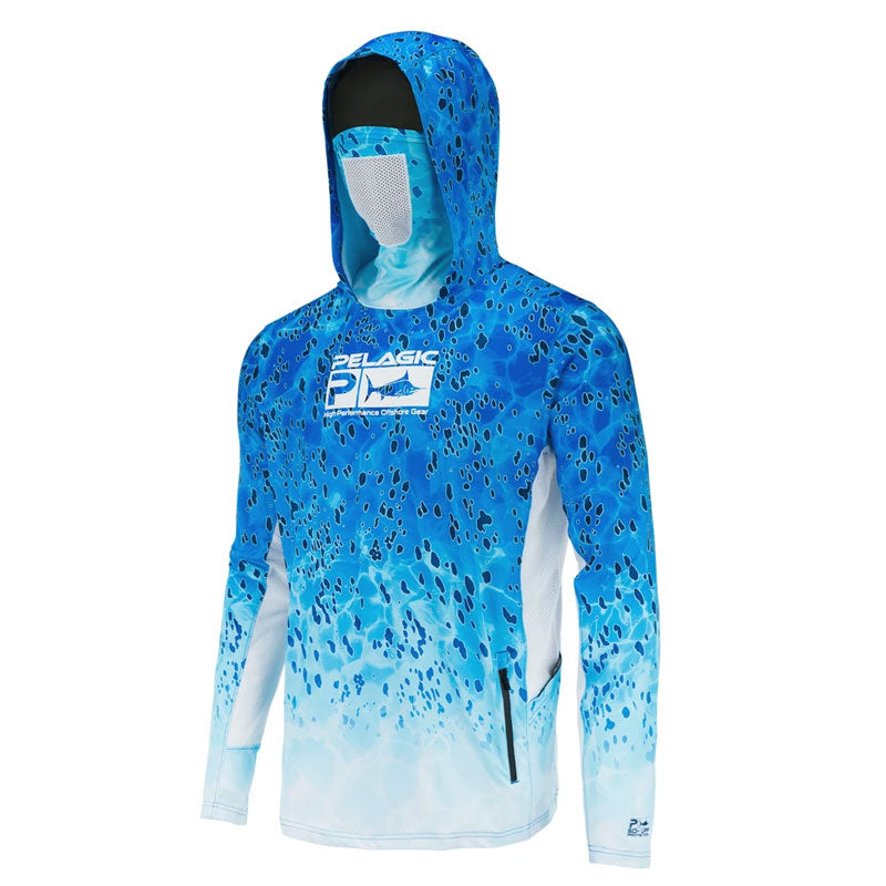 Pelagic Women's Long Sleeve Fishing Hooded Face Mask UPF50 + – Big