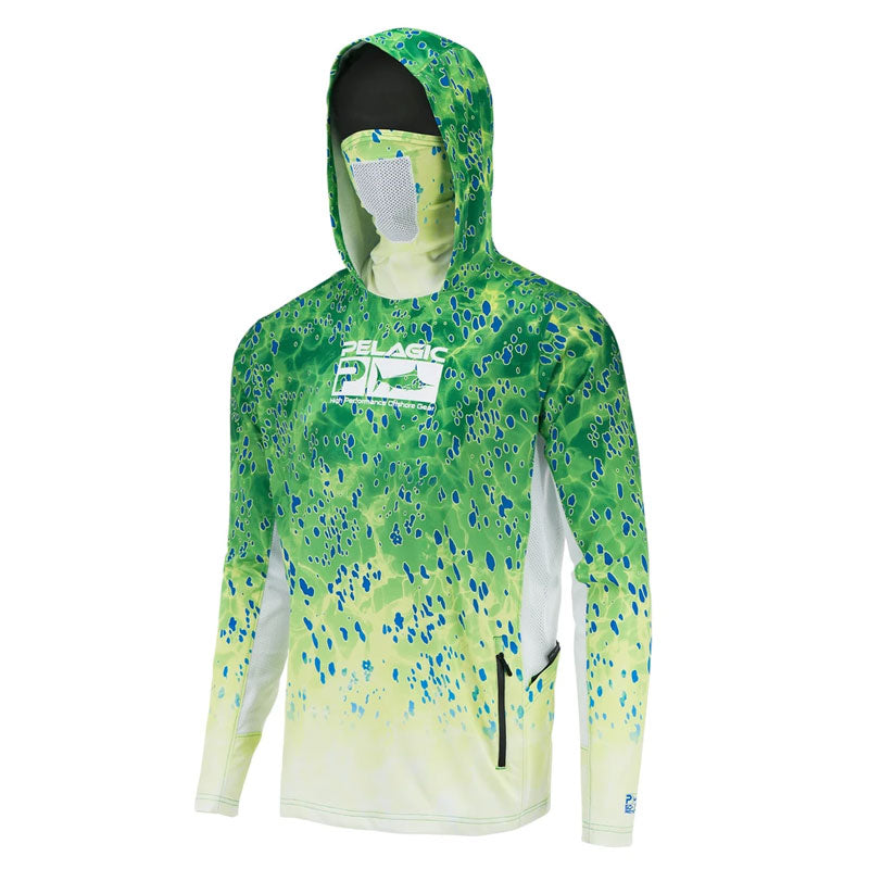 Pelagic Exo-Tech 2.0 Hoody UV Fishing Top - Dorado Green Medium