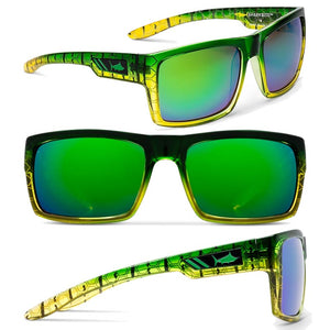 Pelagic Shark Bite Polarised Sunglasses - Frame-Green Dorado Lens-Green Mirror