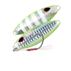 Storm Gomoku Slow Rocker Jig - 120g UV Chartreuse Glow Zebra